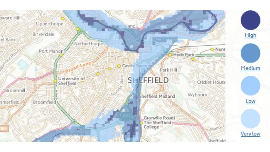 Sheffield flood map