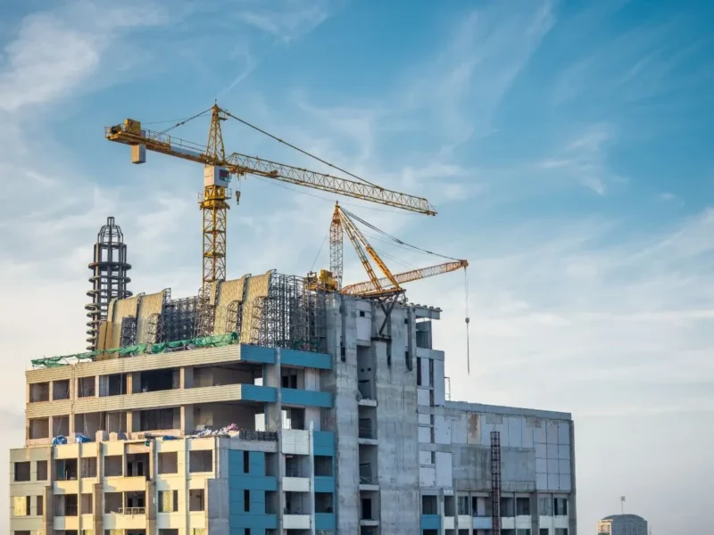 Construction site modern building
