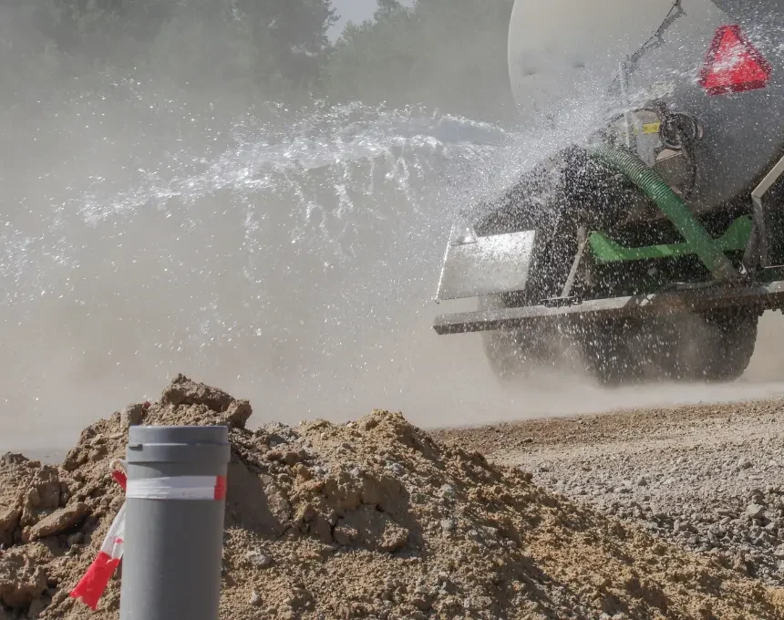 Spraying water