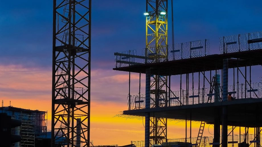 Construction site at night