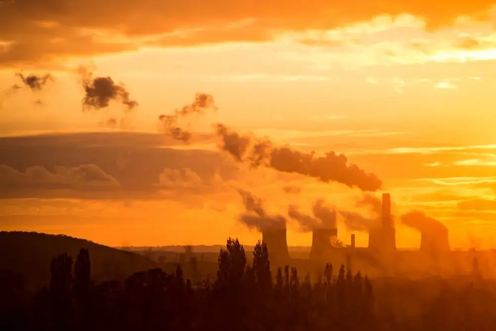 Emission in orange skyline