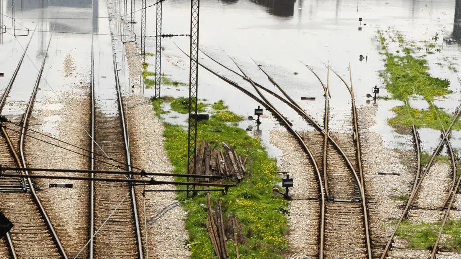 Flooded railway