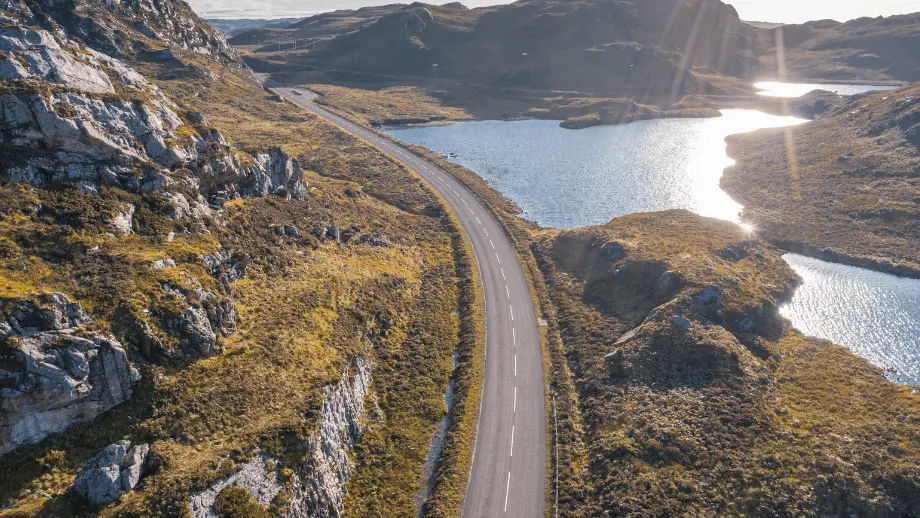 Road and lake