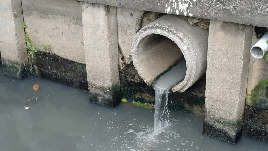 Sewage into river