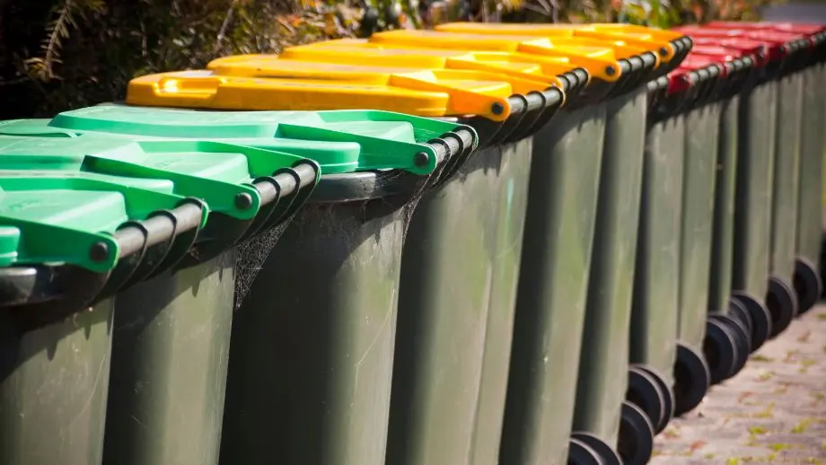 Coloured waste bins